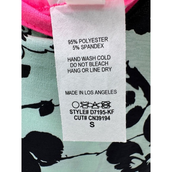 Now N‎  Forever Floral Criss Cross Back Dress Mint Black Pink S Travel Boho Chic - Picture 4 of 6